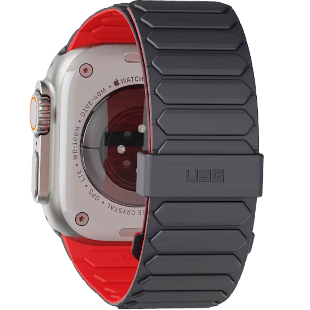 Pasek Urban Armor Gear Pathfinder do Apple Watch 49/46/45/44 mm, czerwono-grafitowy