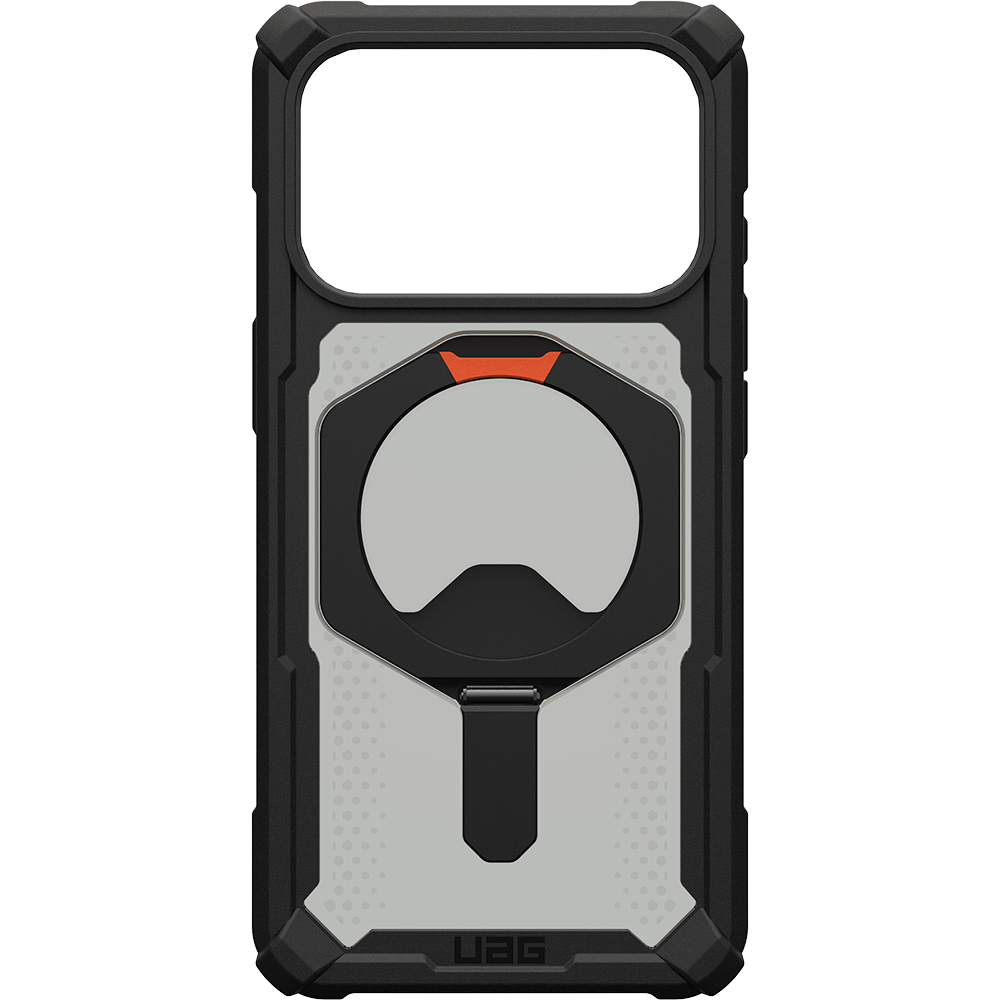 Etui pancerne Urban Armor Gear Plasma XTE MagSafe do iPhone 17 Pro, szare z czarną ramką