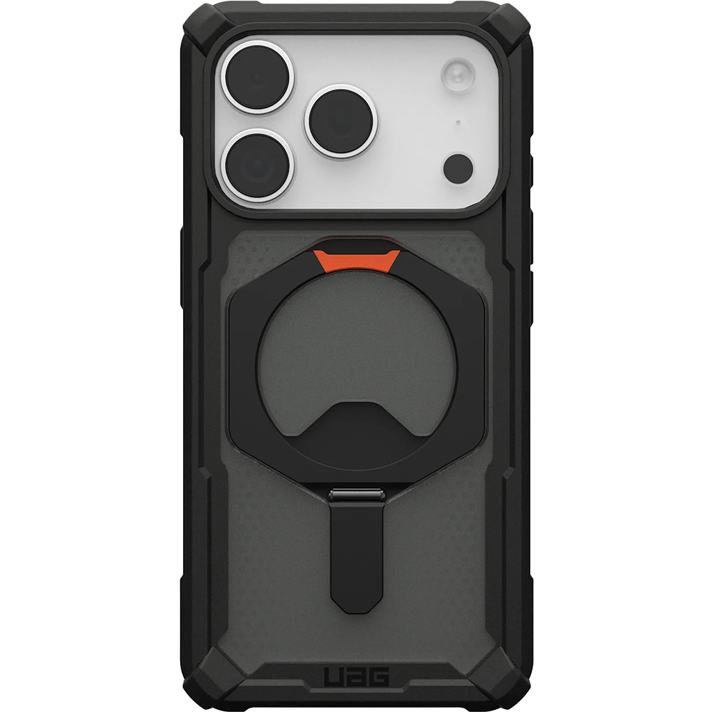 Etui pancerne Urban Armor Gear Plasma XTE MagSafe do iPhone 17 Pro, szare z czarną ramką