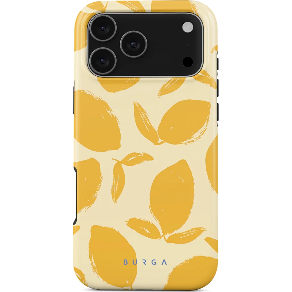Ekskluzywne etui Burga Lemon Tart Tough Magnetic do iPhone 17 Pro Max, żółte z cytrynowym wzorem