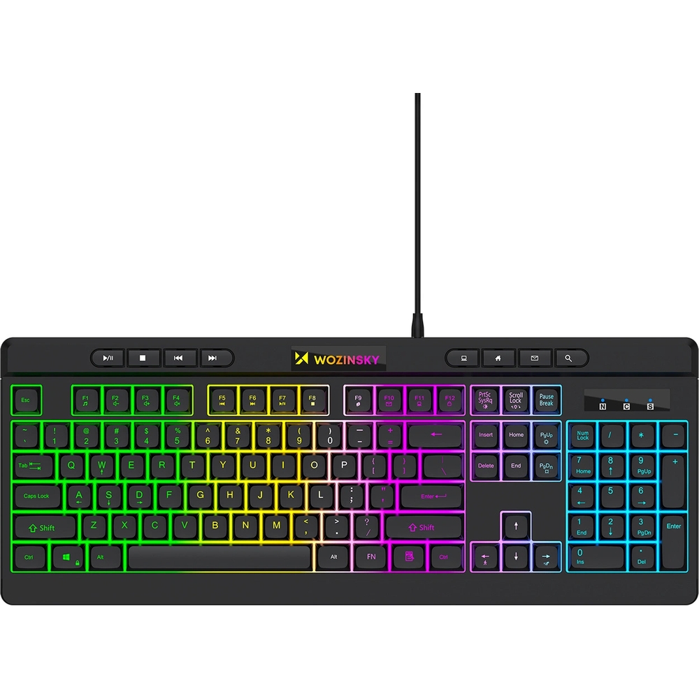 Klawiatura gamingowa Wozinsky WKG-1044 z podświetleniem RGB, czarny