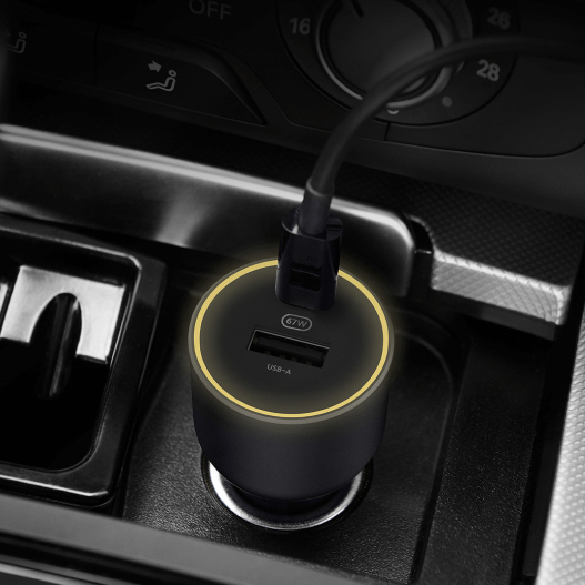 Xiaomi Dual Fast Car Charger, inteligentne sterowanie ładowaniem, zabezpieczenie przed przegrzaniem, ochrona przed nadprądem, dopasowanie mocy, kompaktowy rozmiar, czarny