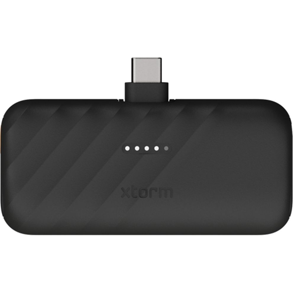 Powerbank kompaktowy + kabel Xtorm Go2 PowerShot 5000 mAh, USB-C PD 20W, czarny. Ekologiczne materiały, wytrzymała obudowa.