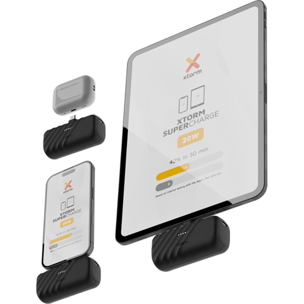 Powerbank kompaktowy + kabel Xtorm Go2 PowerShot 5000 mAh, USB-C PD 20W, czarny.