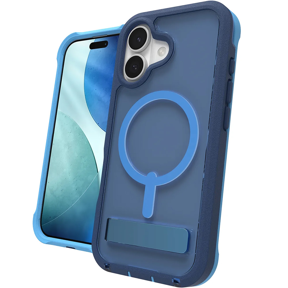 Etui z podstawką Zagg Rainier Snap Kickstand do MagSafe do iPhone 17, przezroczysto-granatowe