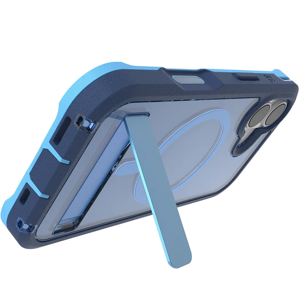 Etui z podstawką Zagg Rainier Snap Kickstand do MagSafe do iPhone 17, przezroczysto-granatowe