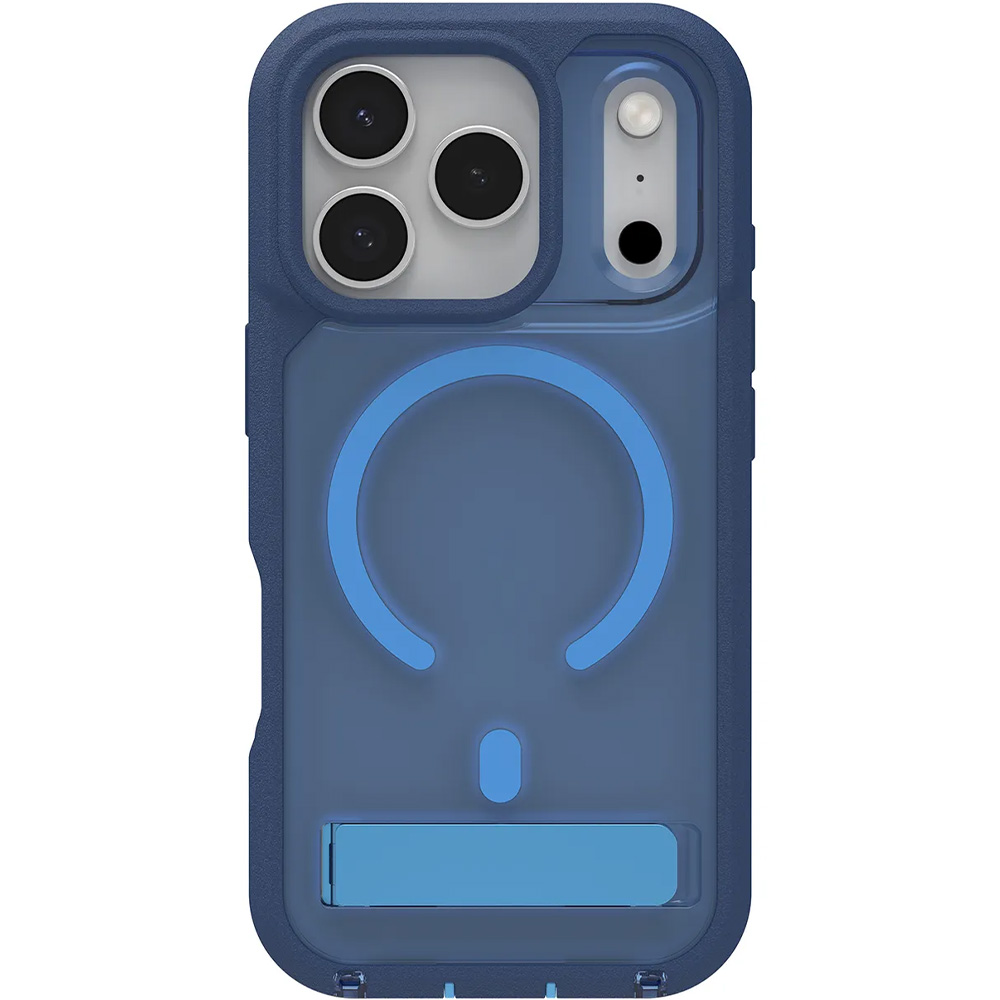 Etui z podstawką Zagg Rainier Snap Kickstand do MagSafe do iPhone 17 Pro Max, przezroczysto-granatowe
