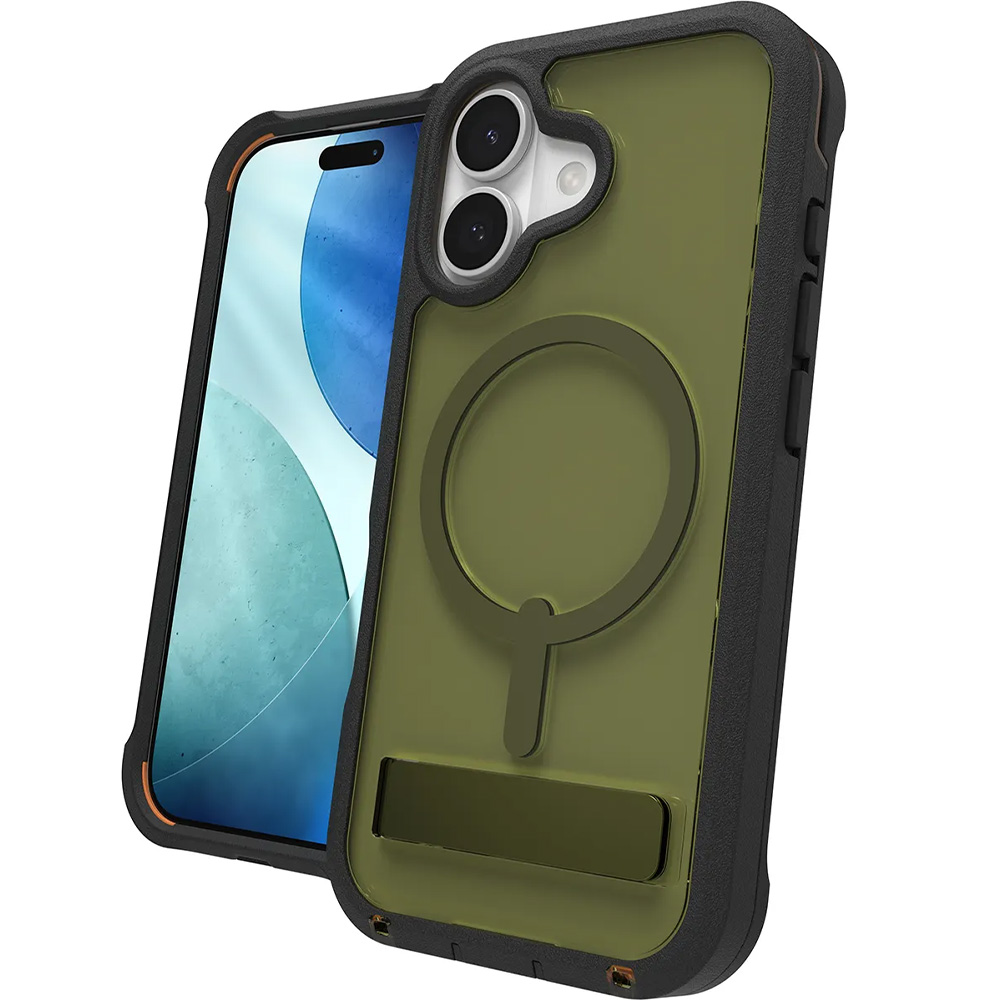 Etui z podstawką Zagg Rainier Snap Kickstand do MagSafe do iPhone 17, przezroczysto-zielone