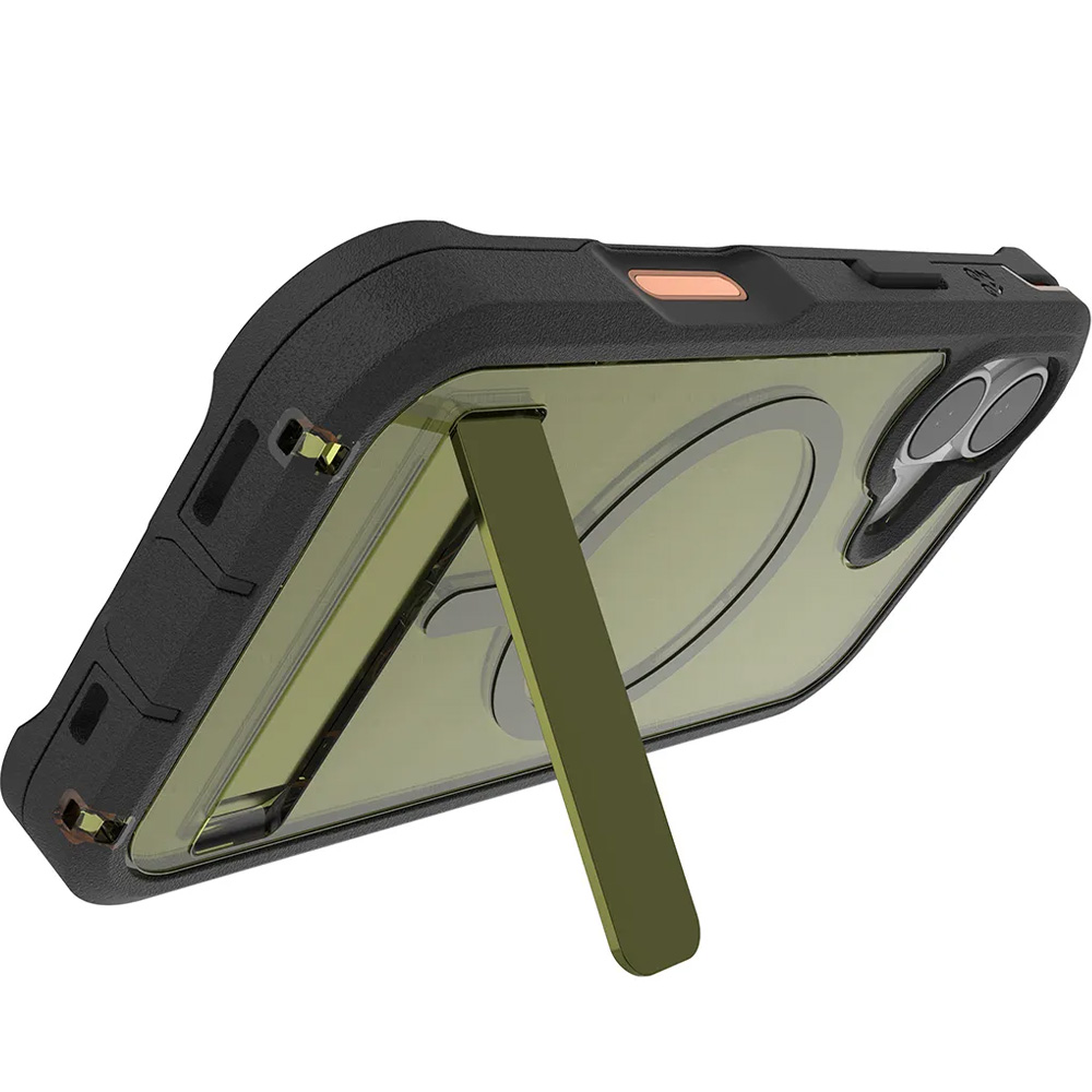 Etui z podstawką Zagg Rainier Snap Kickstand do MagSafe do iPhone 17, przezroczysto-zielone