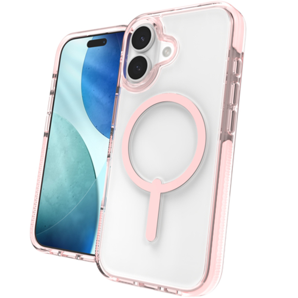 Etui Zagg Santa Cruz Snap do iPhone 17 do MagSafe, przezroczysto-różowe