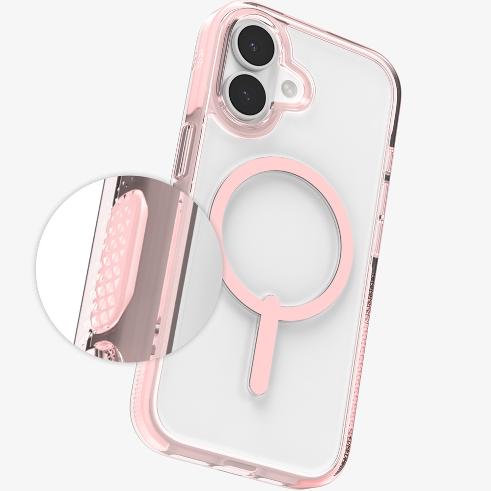 Etui Zagg Santa Cruz Snap do iPhone 17 do MagSafe, przezroczysto-różowe