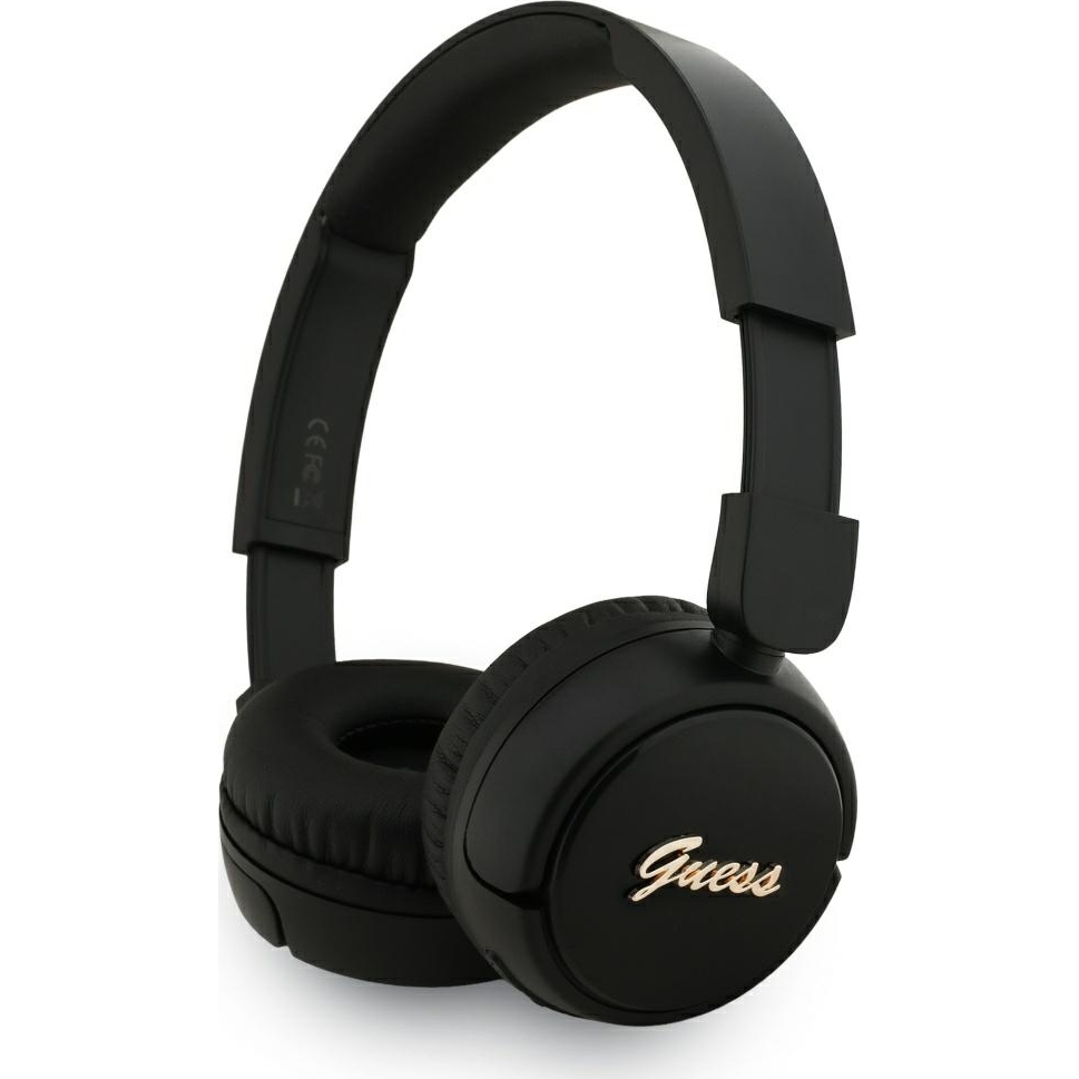 Bezprzewodowe słuchawki nauszne Guess Metal Logo Script Bluetooth 5.3, czarne
