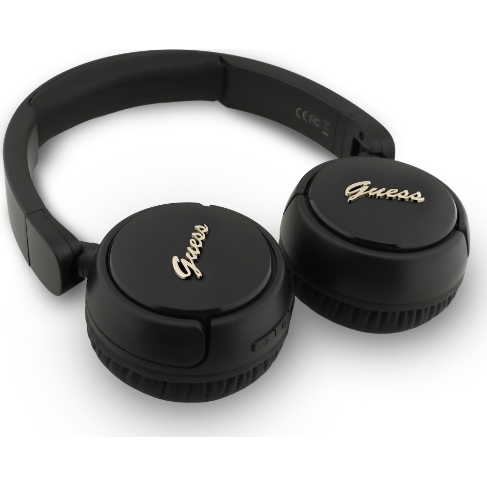 Bezprzewodowe słuchawki nauszne Guess Metal Logo Script Bluetooth 5.3, czarne