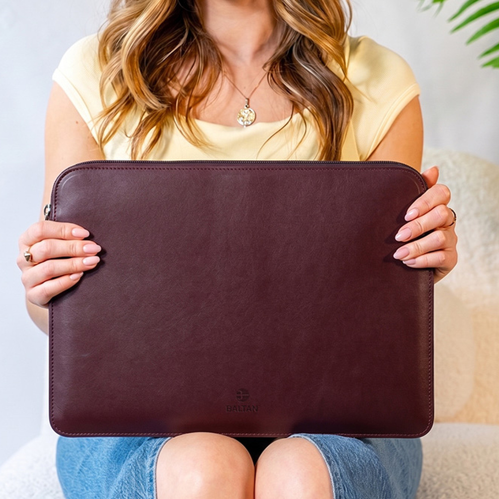 Etui Baltan Sleeve Zip | Burgundowy