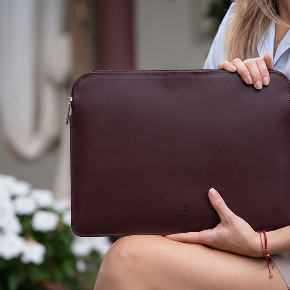 Etui Baltan Sleeve Zip | Burgundowy