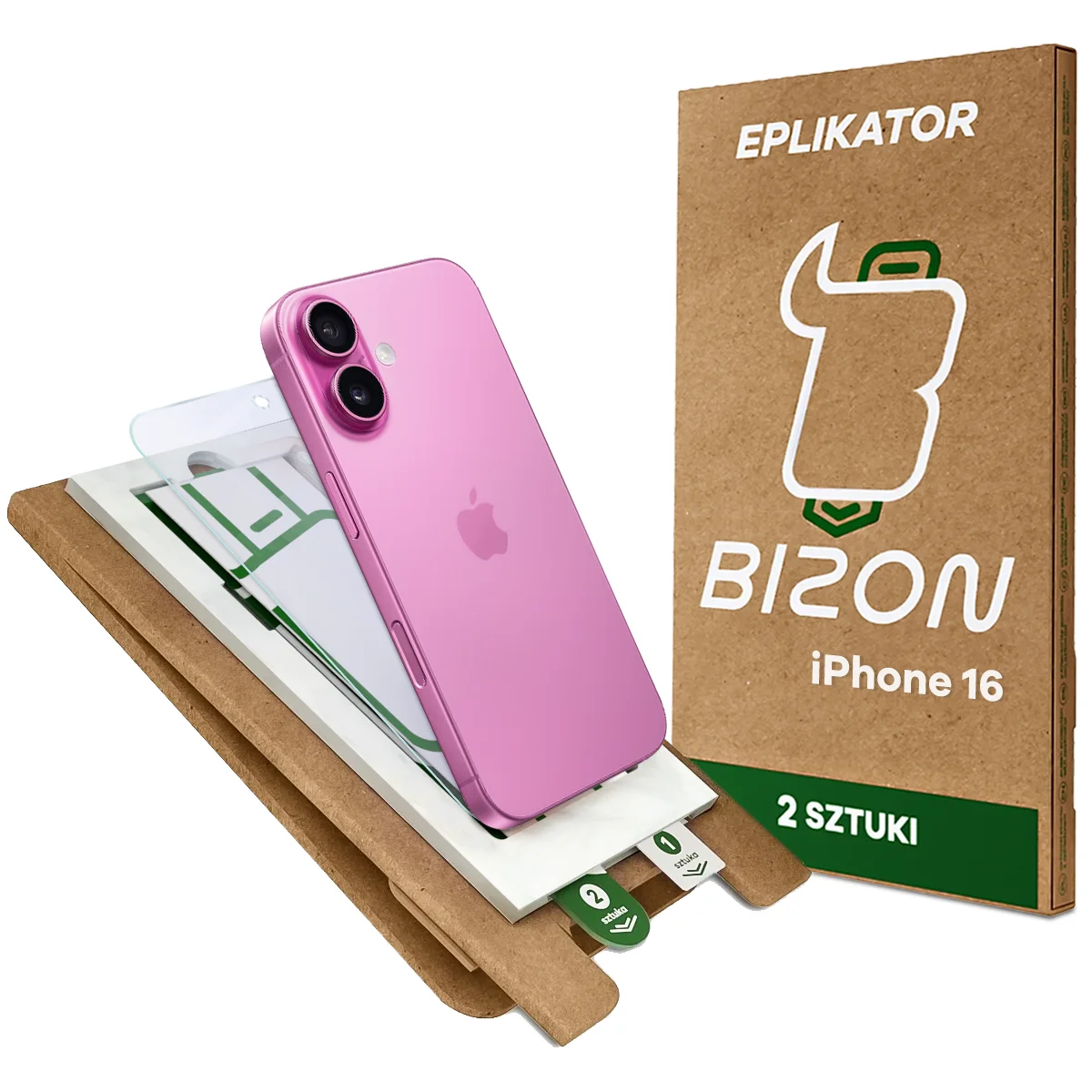 Aplikator Bizon Eplikator Hybrid Mule do łatwej aplikacji ochrony ekranu dla iPhone 16