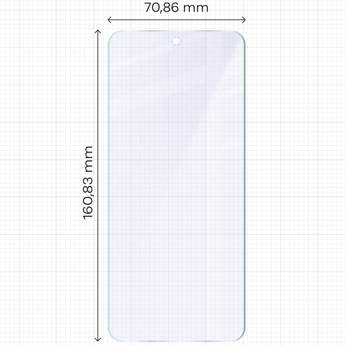 Wymiary szkła na miarce dla Motorola Moto G56 5G