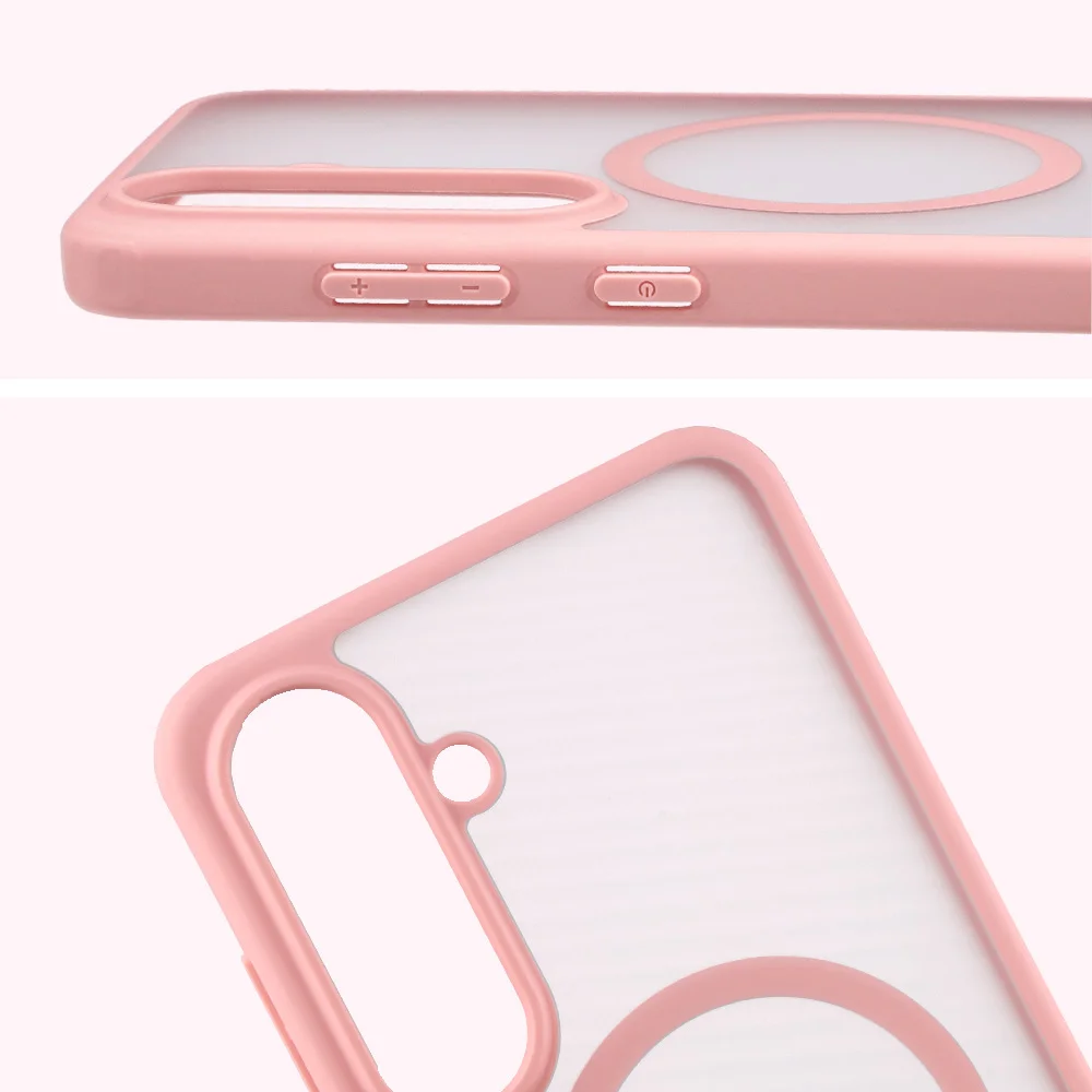 Pełne wycięcie i podwyższone krawędzie aparatu w etui Bizon Case MatteO do Galaxy S25 FE, Galaxy S26 FE