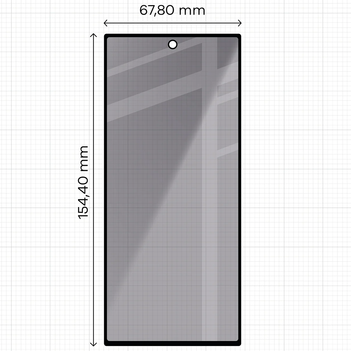 Zdjęcie na miarce szkła Bizon Glass Edge Shadow do Galaxy Z Fold8 Ultra
