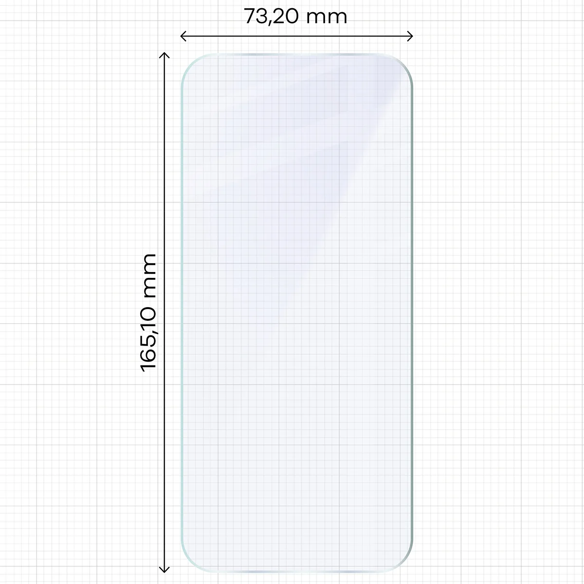 Miarka z wymiarami szkła hybrydowego Bizon Hybrid Mule do Xiaomi Redmi 17 4G