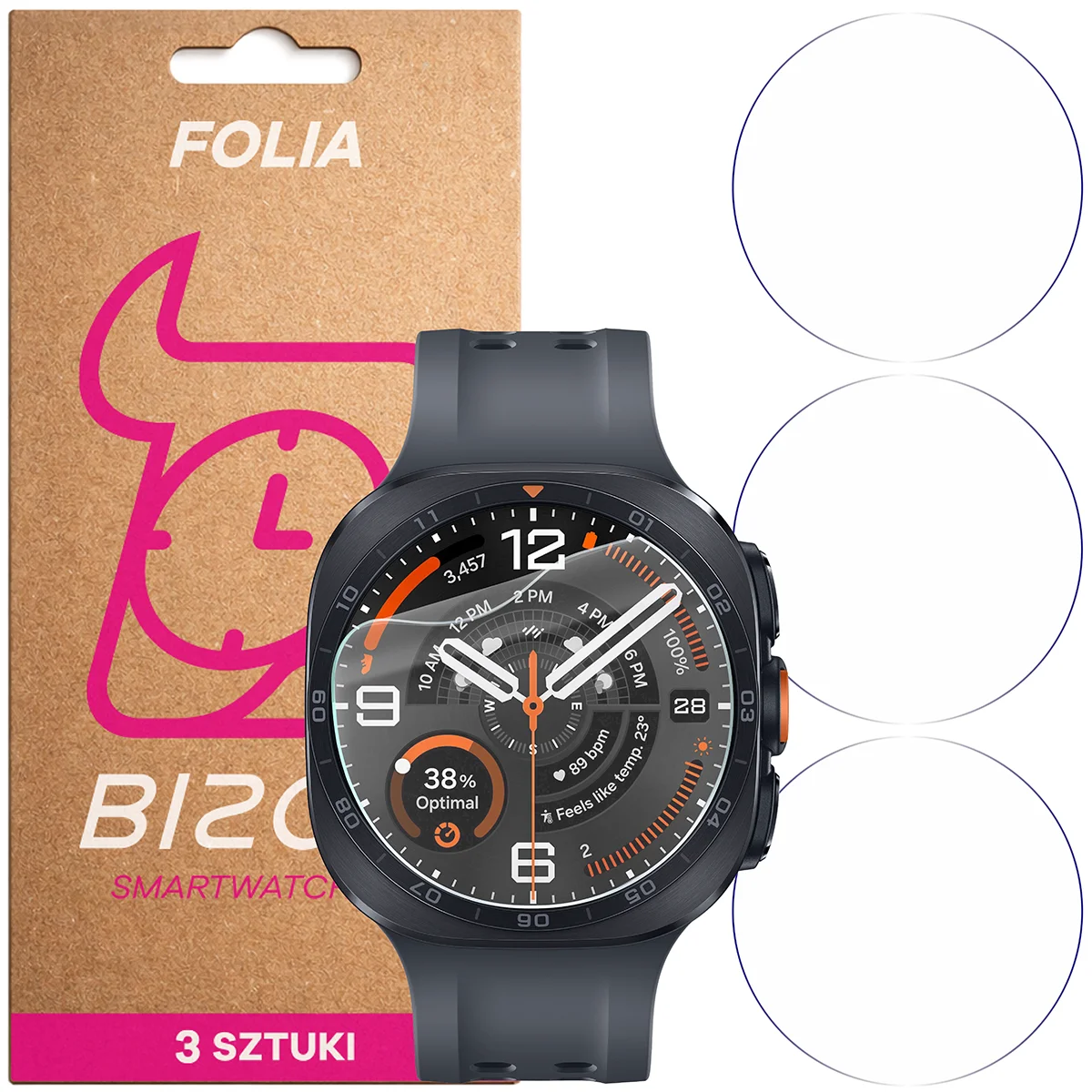 Folia hydrożelowa Bizon Watch Film HydroFlex dla Galaxy Watch Ultra 2 47mm (2026)