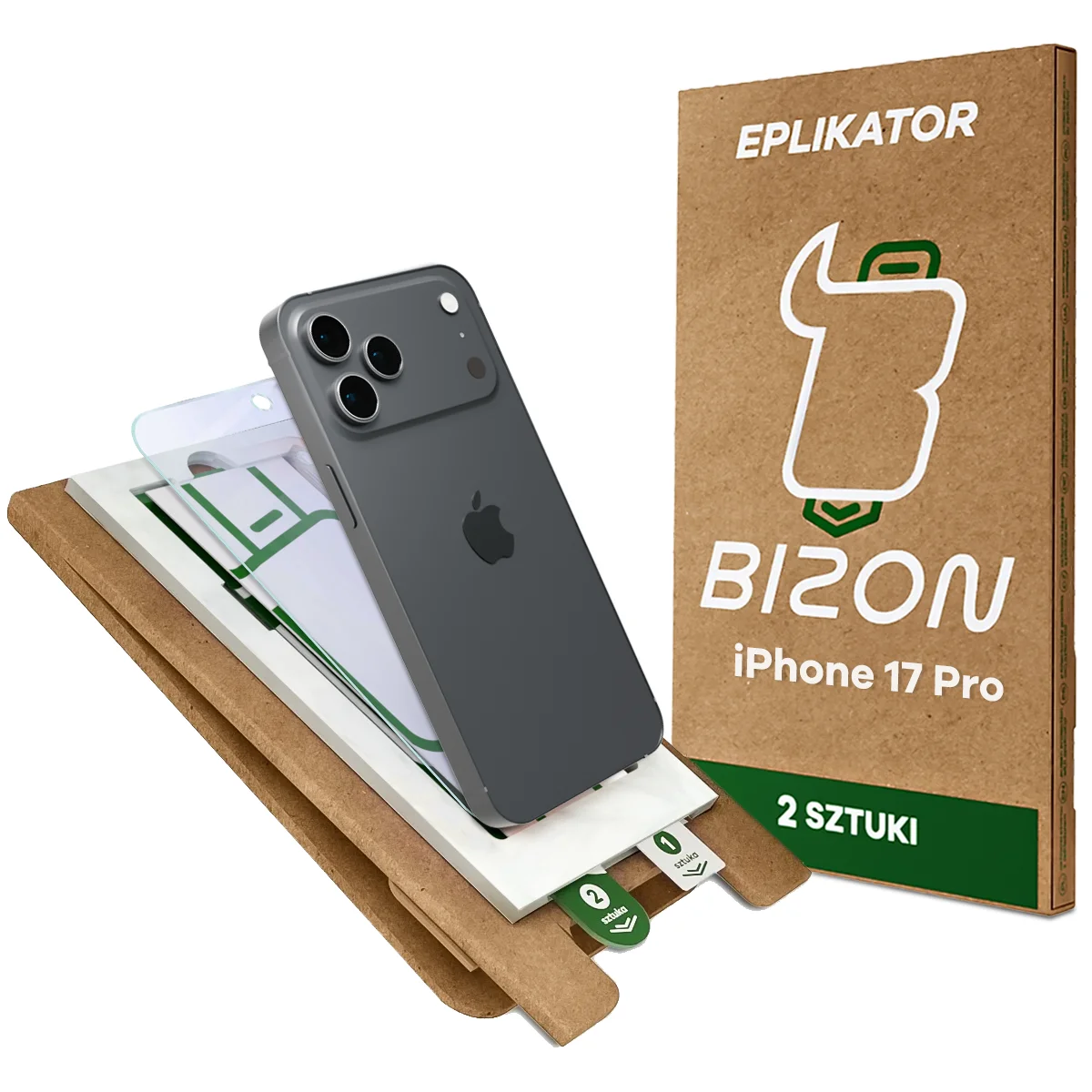 Aplikator Bizon Eplikator Hybrid Mule do łatwej aplikacji ochrony ekranu dla iPhone 17 Pro
