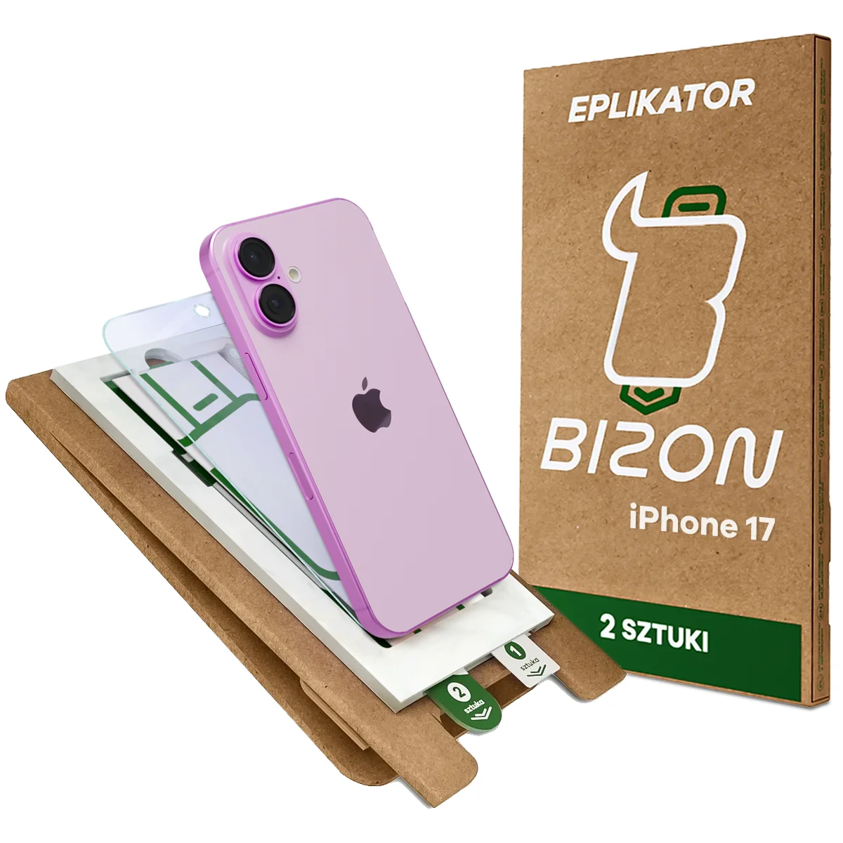Aplikator Bizon Eplikator Hybrid Mule do łatwej aplikacji ochrony ekranu dla iPhone 17