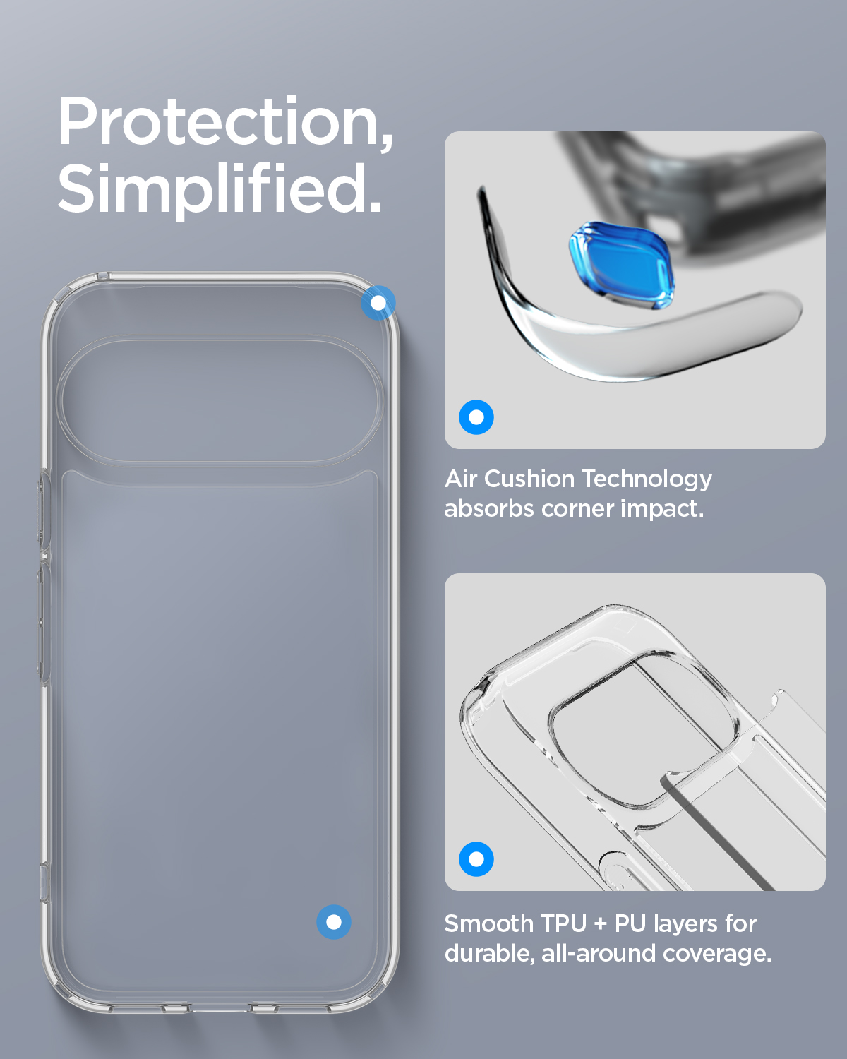 Etui Spigen Ultra Hybrid do Google Pixel 11, Crystal Clear (przezroczysty)