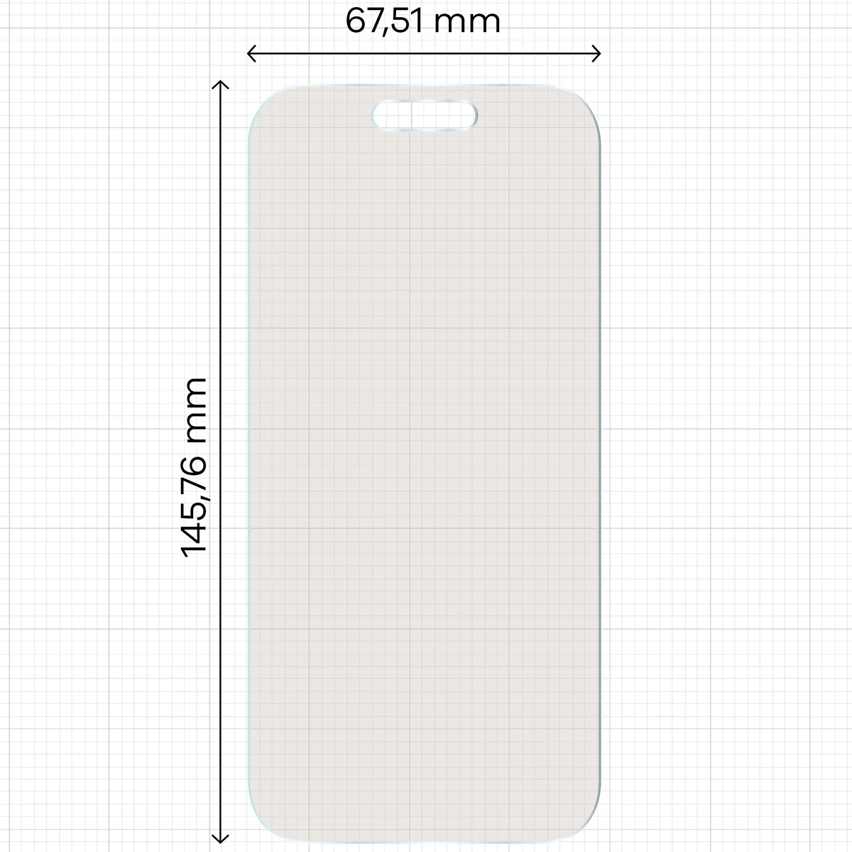 Wymiary folii na miarce dla iPhone 17