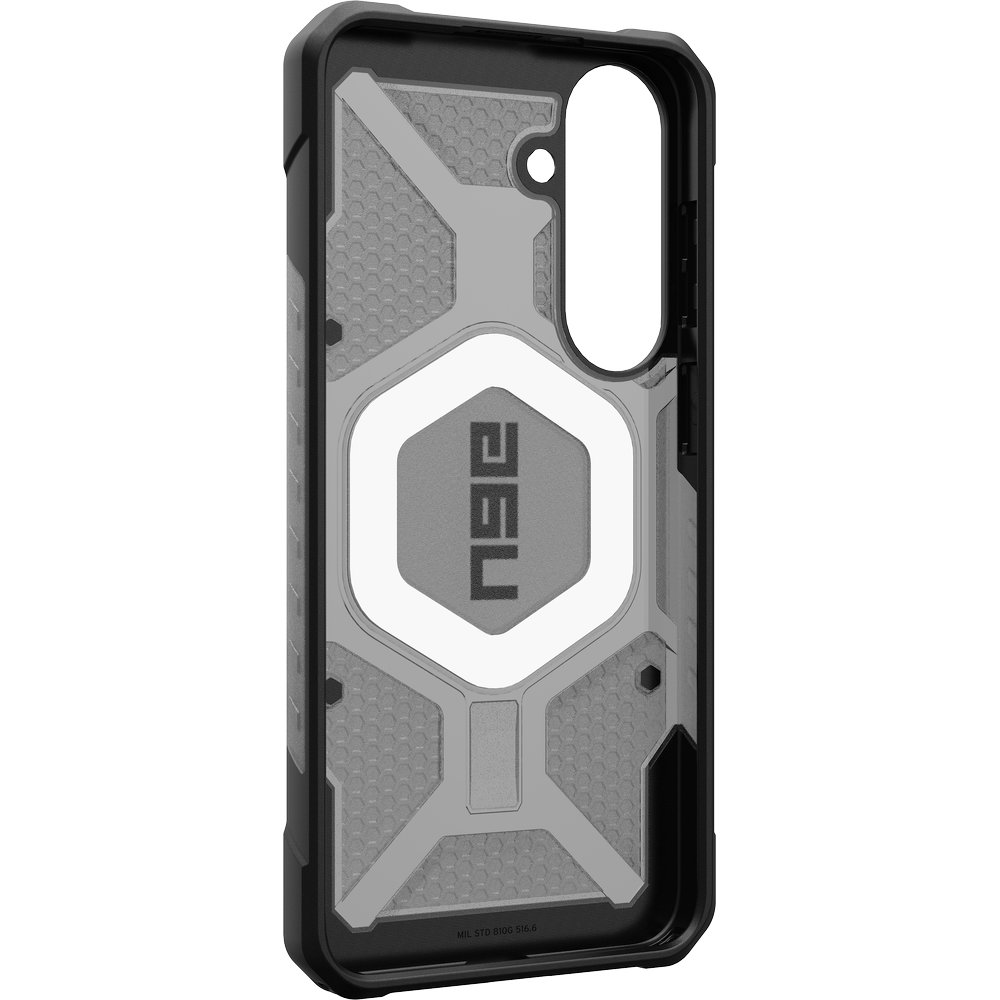 Etui pancerne Urban Armor Gear Pathfinder Clear do MagSafe do Galaxy S26 FE, Ash/Black (kolor etui: półprzezroczysty frost / kolor ramki: czarny / kolor pierścienia: czarny)