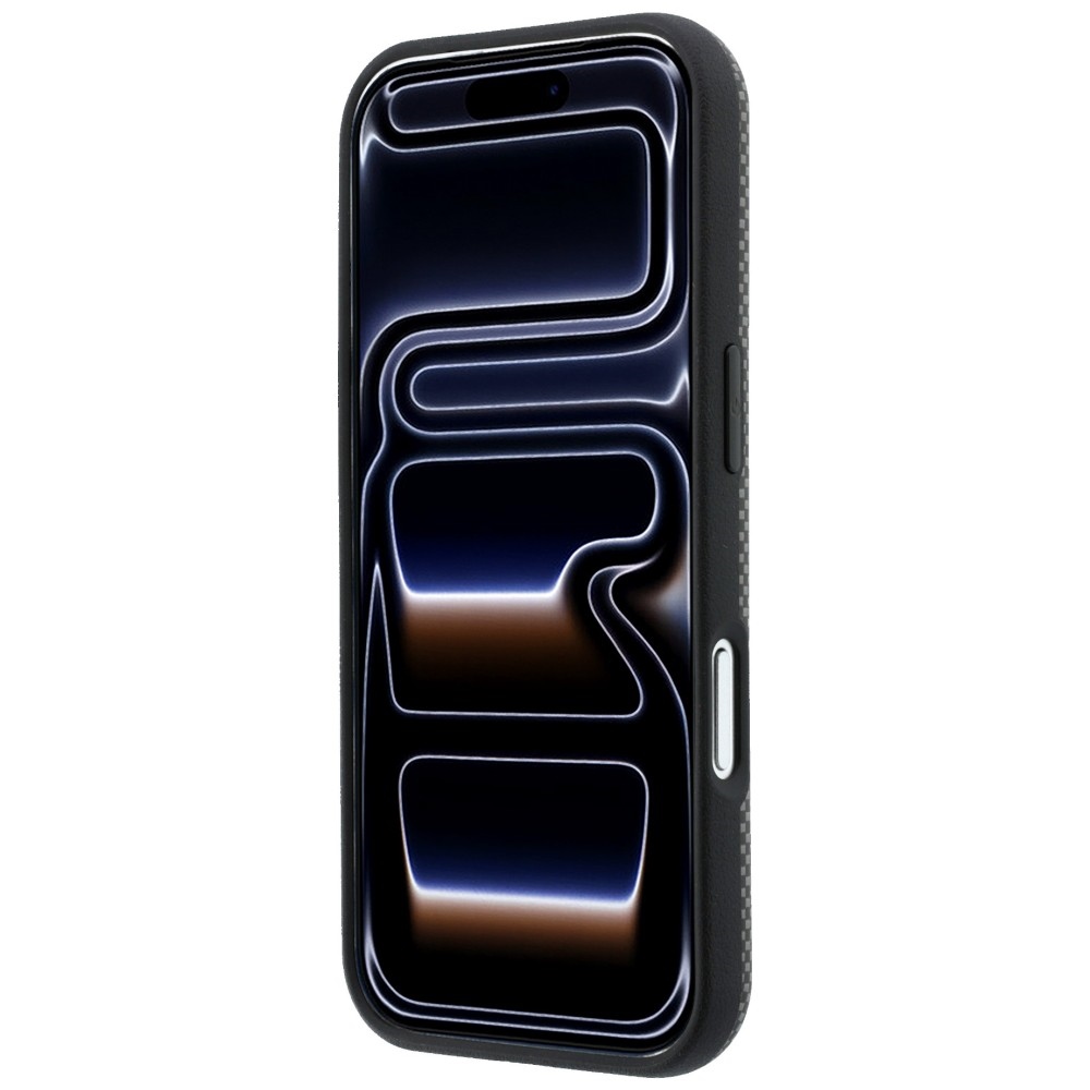 Etui BMW M Quadrille Kevlar Metal Logo MagSafe z pierścieniem magnetycznym do iPhone 18 Pro / 17 Pro, Gray (szary)
