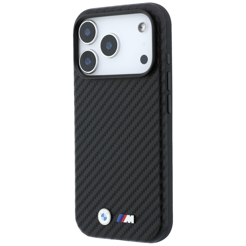 Etui BMW M Carbon Metal Logo MagSafe do iPhone 18 Pro Max / 17 Pro Max, Black (czarny)