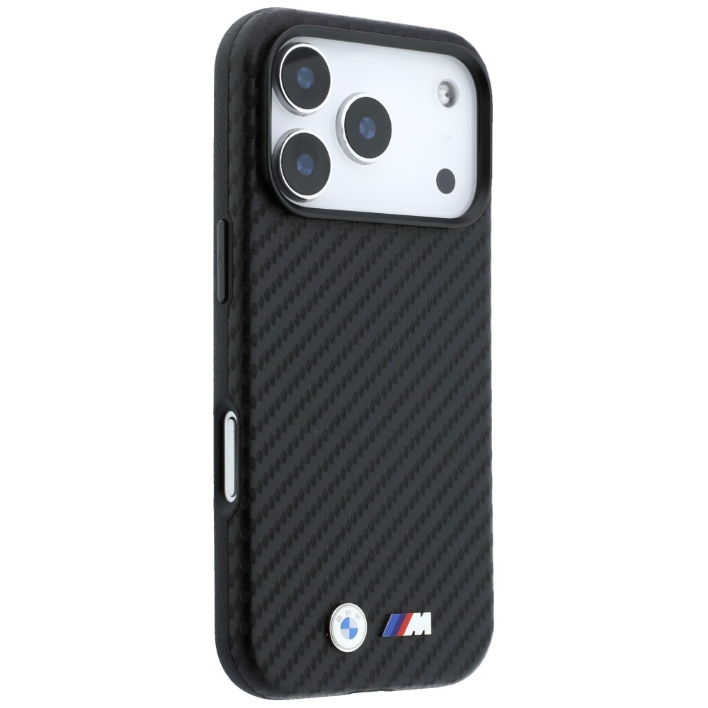 Ochronne etui BMW M Carbon Metal Logo MagSafe do iPhone 18 Pro Max / 17 Pro Max, Black (czarny)