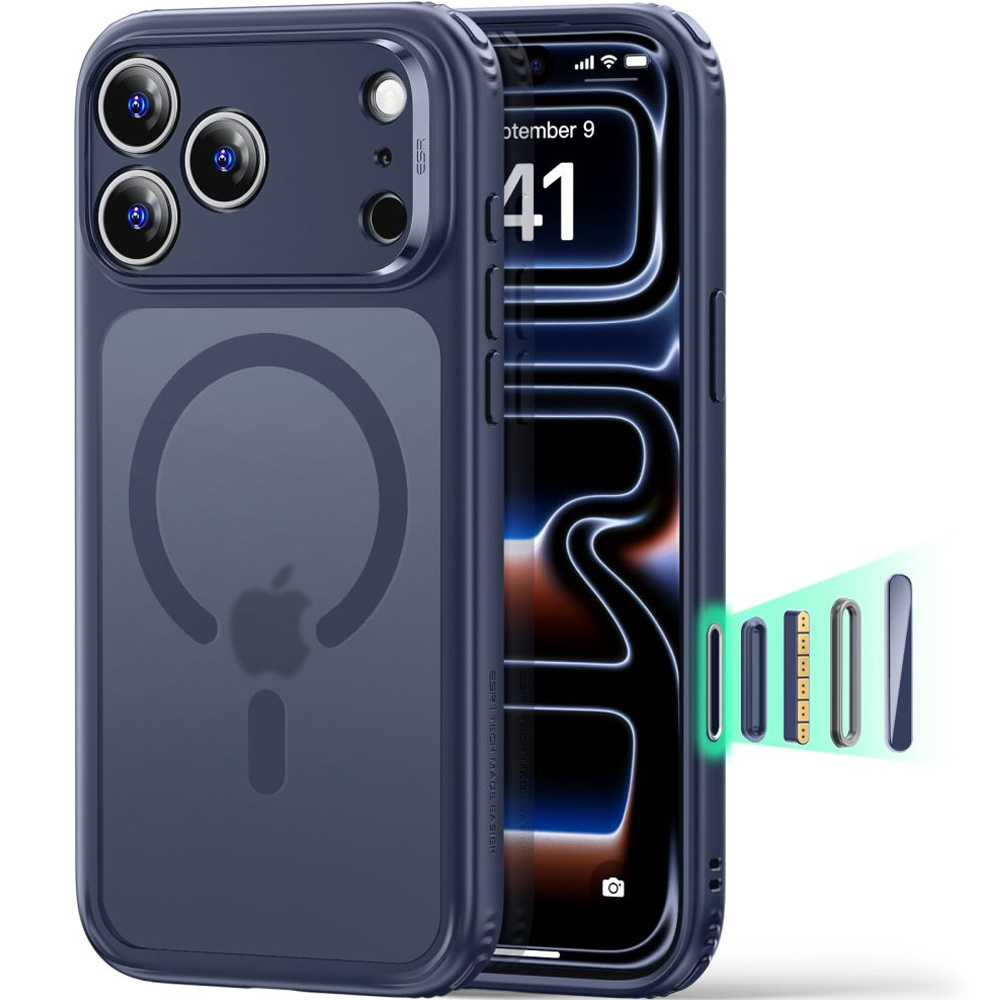 Etui ESR Classic Hybrid do MagSafe do iPhone 18 Pro / 17 Pro, Frosted Blue (granatowo-przydymiony)
