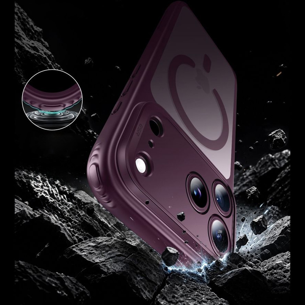 Etui ESR Classic Hybrid do MagSafe do iPhone 18 Pro / 17 Pro, Deep Burgundy (burgundowo-przydymiony)