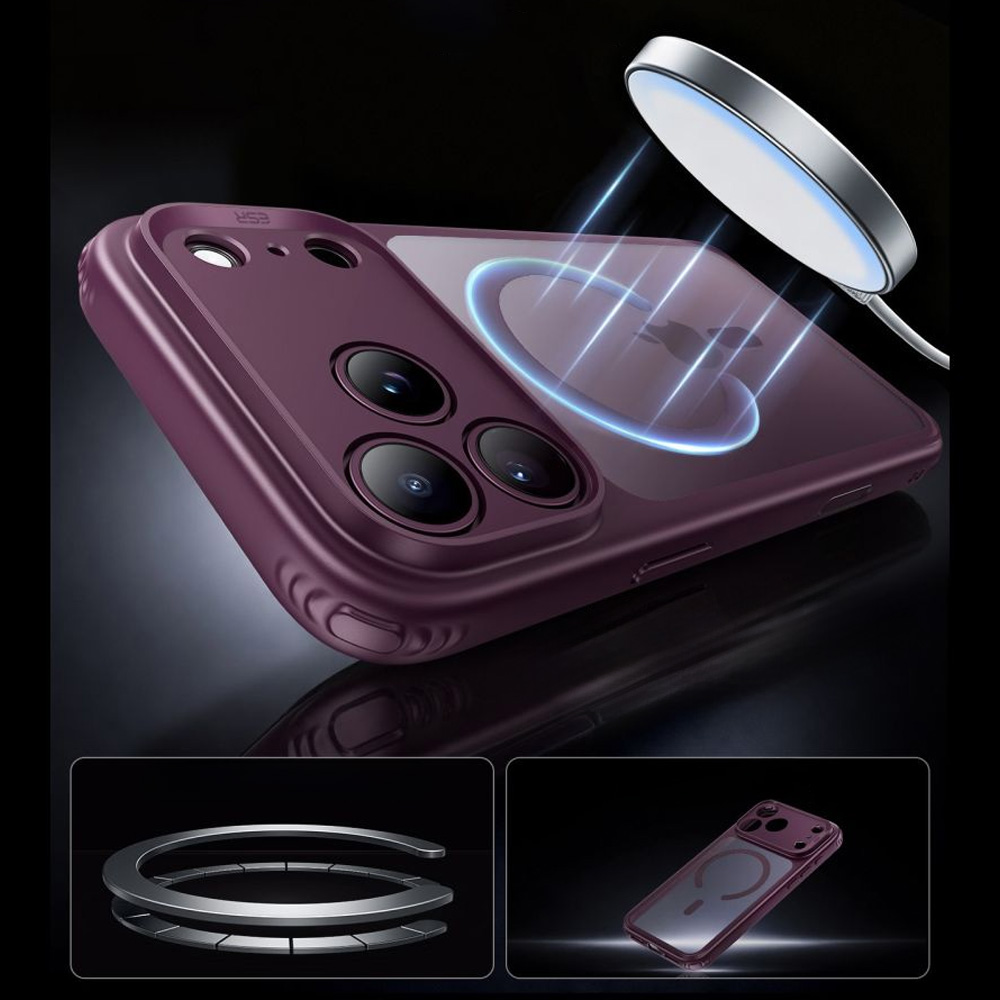 Etui ESR Classic Hybrid do MagSafe do iPhone 18 Pro / 17 Pro, Deep Burgundy (burgundowo-przydymiony)