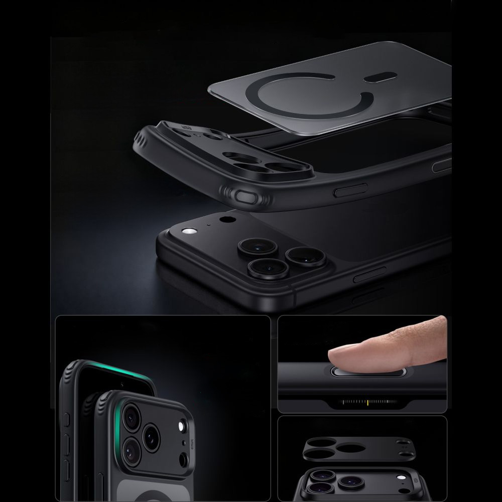 Etui ESR Classic Hybrid do MagSafe do iPhone 18 Pro / 17 Pro, Frosted Black (czarno-przydymiony)