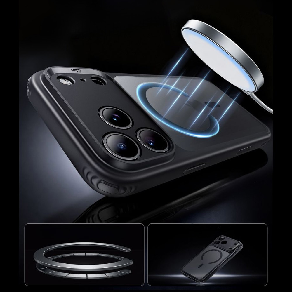 Etui ESR Classic Hybrid do MagSafe do iPhone 18 Pro / 17 Pro, Frosted Black (czarno-przydymiony)