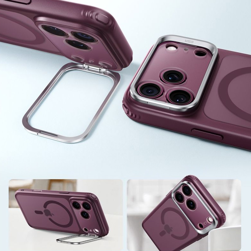 Etui ESR Classic Hybrid Kickstand do MagSafe do iPhone 18 Pro Max / 17 Pro Max, Deep Burgundy (burgundowo-przydymiony)