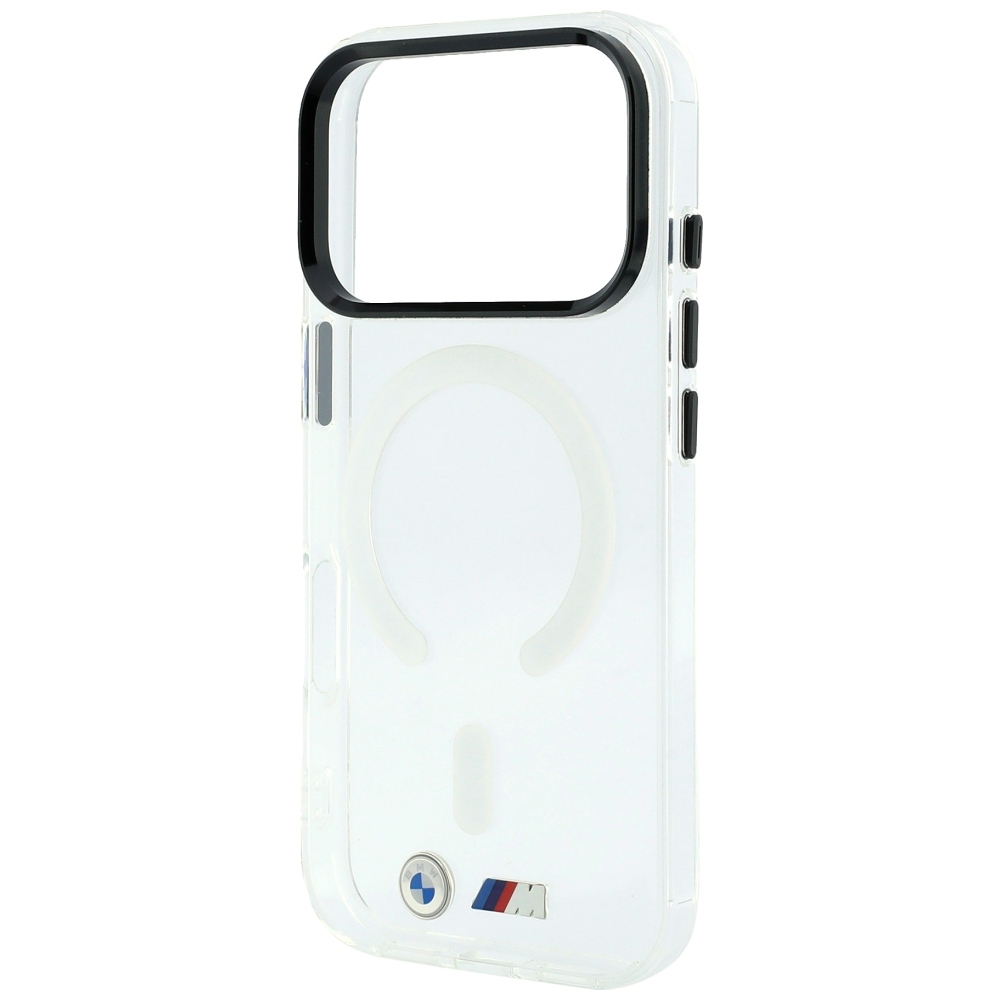 Hybrydowe etui BMW M IML Frosted Metal Logo & Trims MagSafe do iPhone 18 Pro Max / 17 Pro Max, Transparent (przezroczysty)