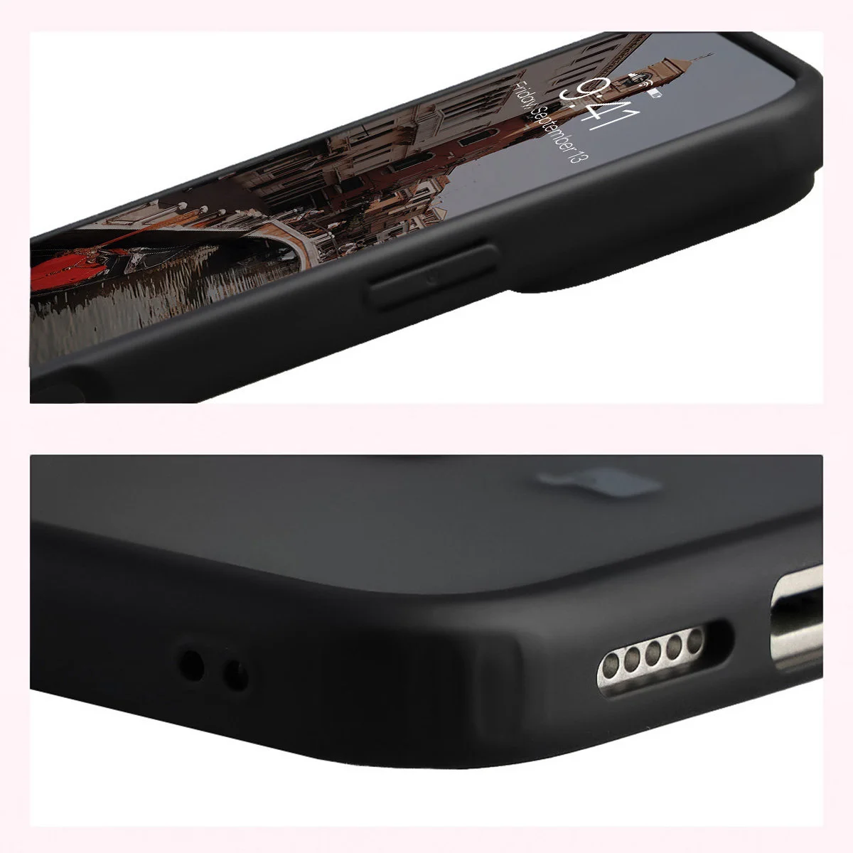 Wzmocnione narożniki i podwyższone ranty ekranu w etui Bizon Case MatteO do iPhone 18 Pro Max / 17 Pro Max
