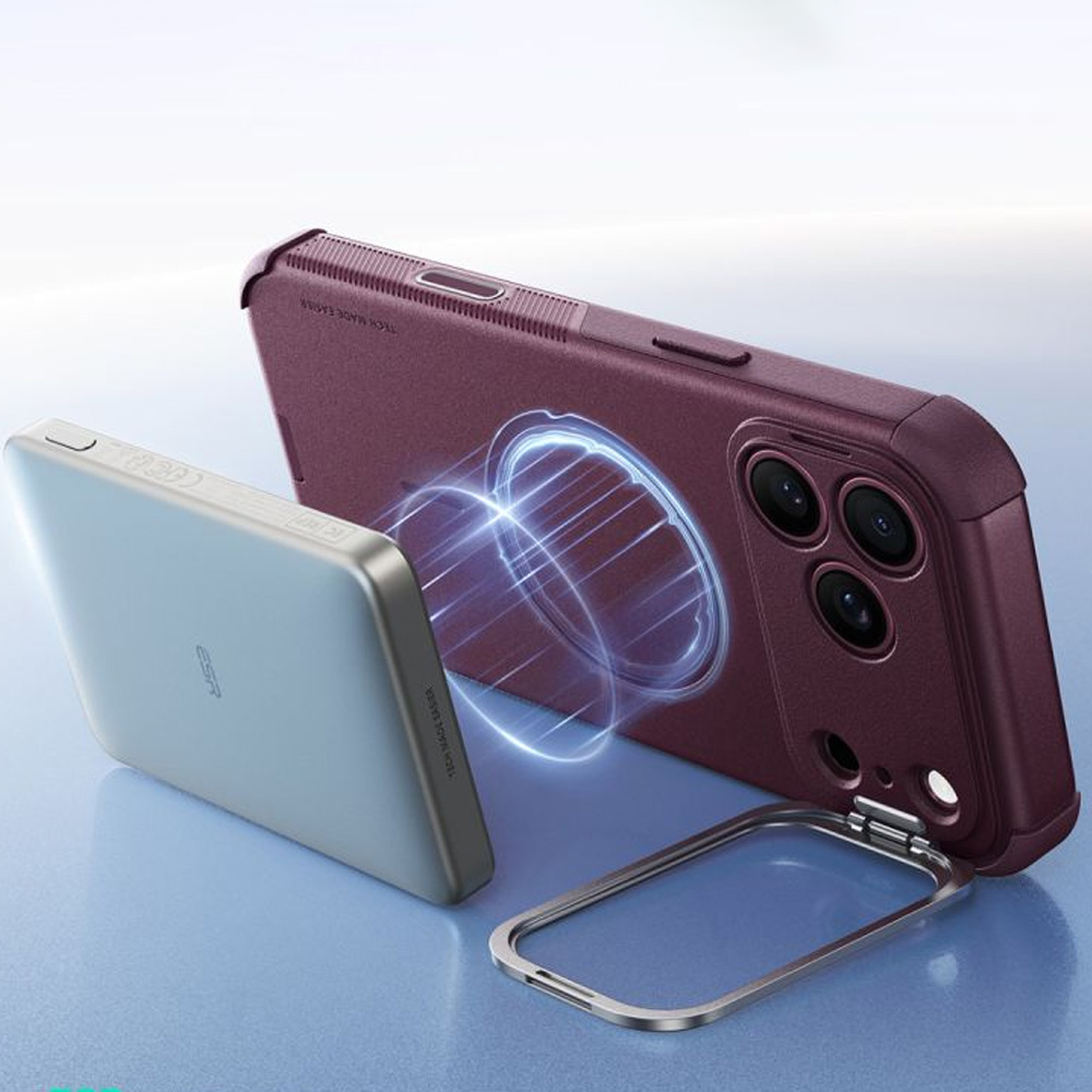 Etui ESR Cyber Tough Case Kickstand do MagSafe do iPhone 18 Pro Max / 17 Pro Max, Deep Burgundy (burgundowy)