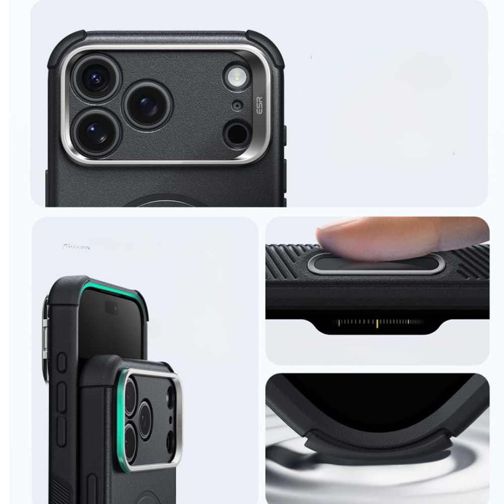 Etui ESR Cyber Tough Case Kickstand do MagSafe do iPhone 18 Pro Max / 17 Pro Max, Black (czarny)