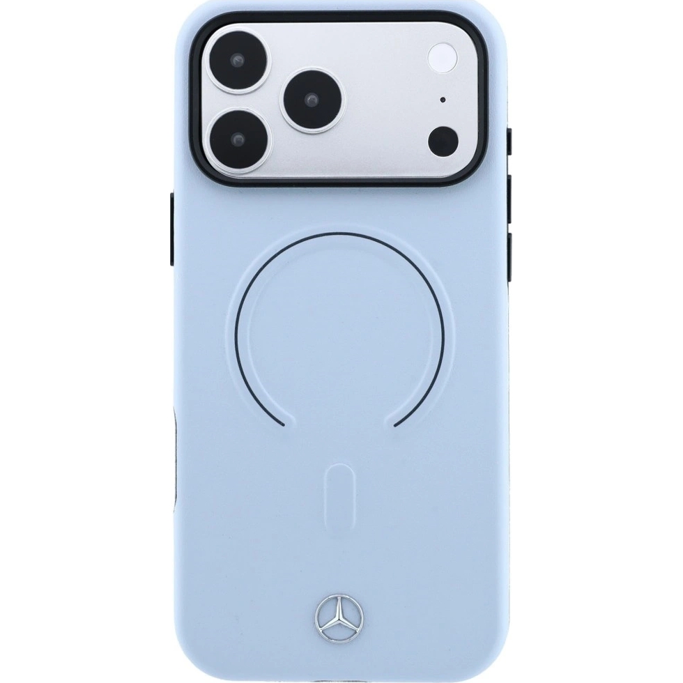 Smukłe etui ochronne Mercedes Leather 3D MagSafe do iPhone 18 Pro Max / 17 Pro Max, Blue (niebieski)