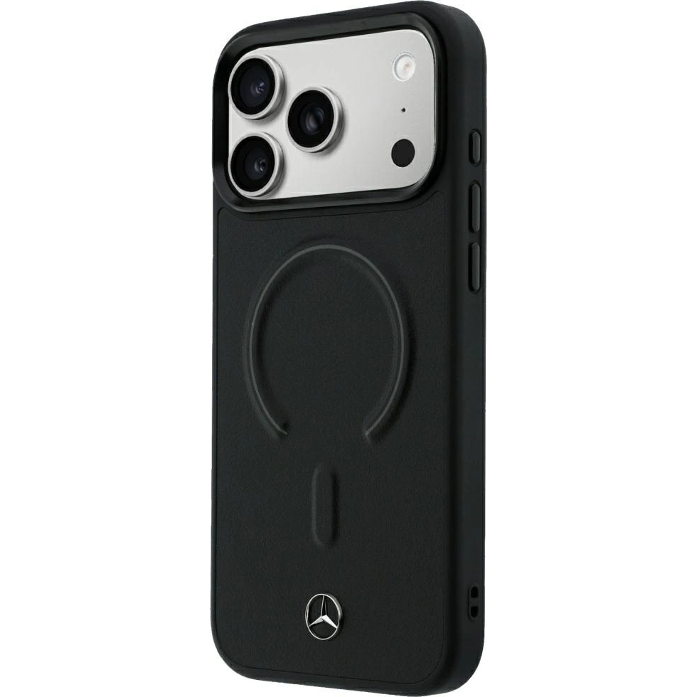 Etui Mercedes Leather 3D z ekologicznym skórzanym wykończeniem do iPhone 18 Pro Max / 17 Pro Max, Black (czarny)