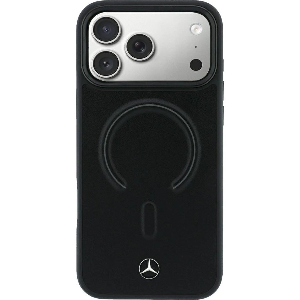 Smukłe etui ochronne Mercedes Leather 3D MagSafe do iPhone 18 Pro Max / 17 Pro Max, Black (czarny)