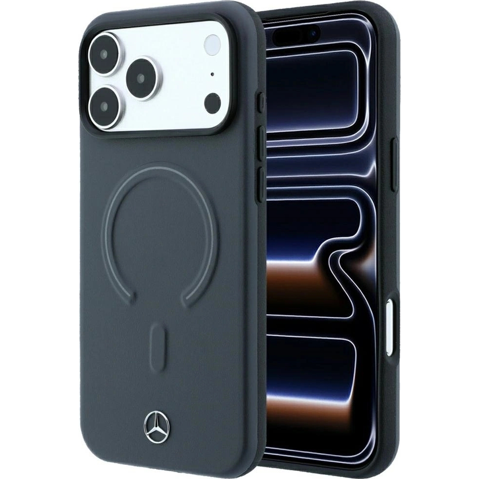 Etui Mercedes Leather 3D MagSafe do iPhone 18 Pro / 17 Pro, Anthracite (antracytowy)