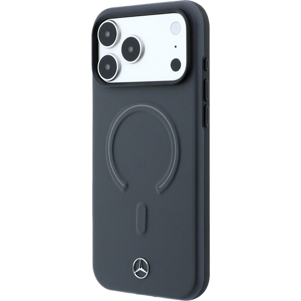 Etui Mercedes Leather 3D z ekologicznym skórzanym wykończeniem do iPhone 18 Pro / 17 Pro, Anthracite (antracytowy)