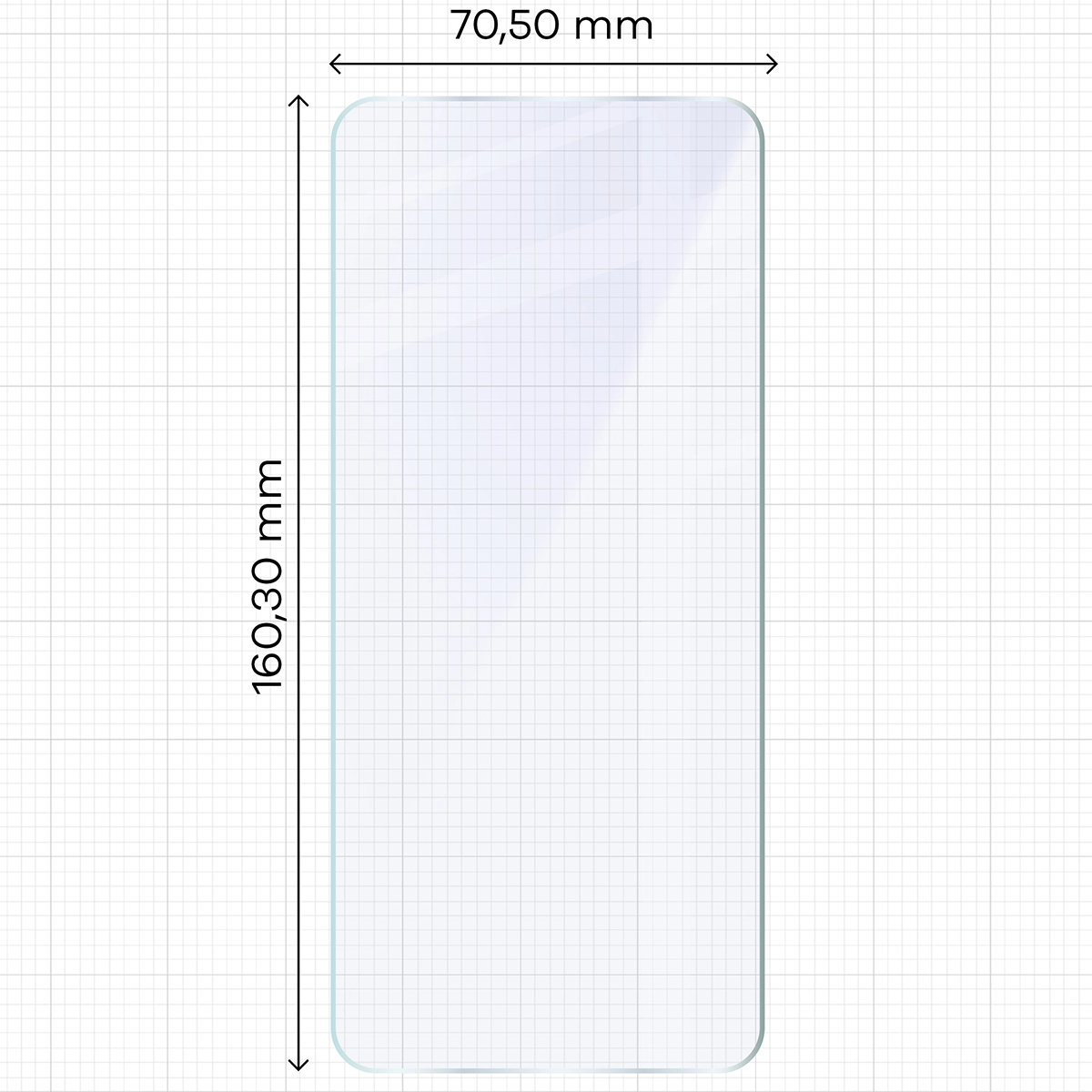 Miarka z wymiarami szkła hybrydowego Bizon Hybrid Mule Duo do Motorola Moto G37 Power 5G