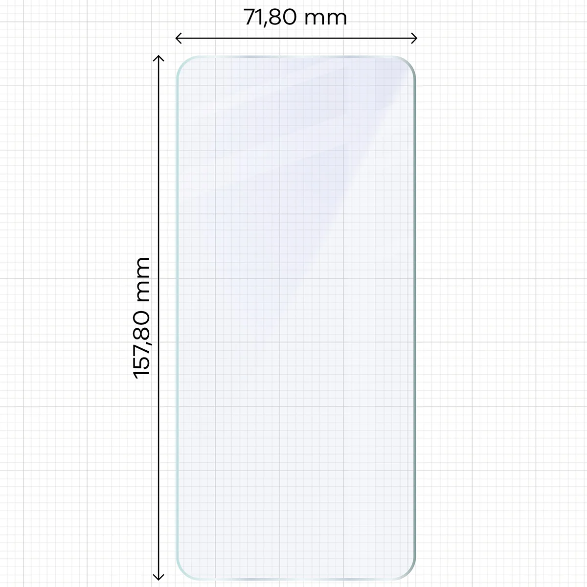 Miarka z wymiarami szkła hybrydowego Bizon Hybrid Mule Duo do Vivo V70 Lite 5G